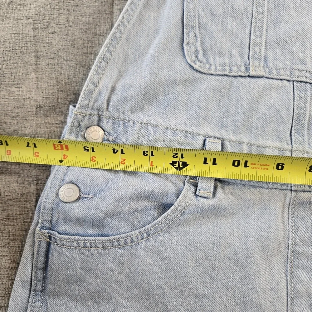 Old Navy Girl's Overall Shorts 100% Cotton‎ Light Wash Adjustable Straps XL